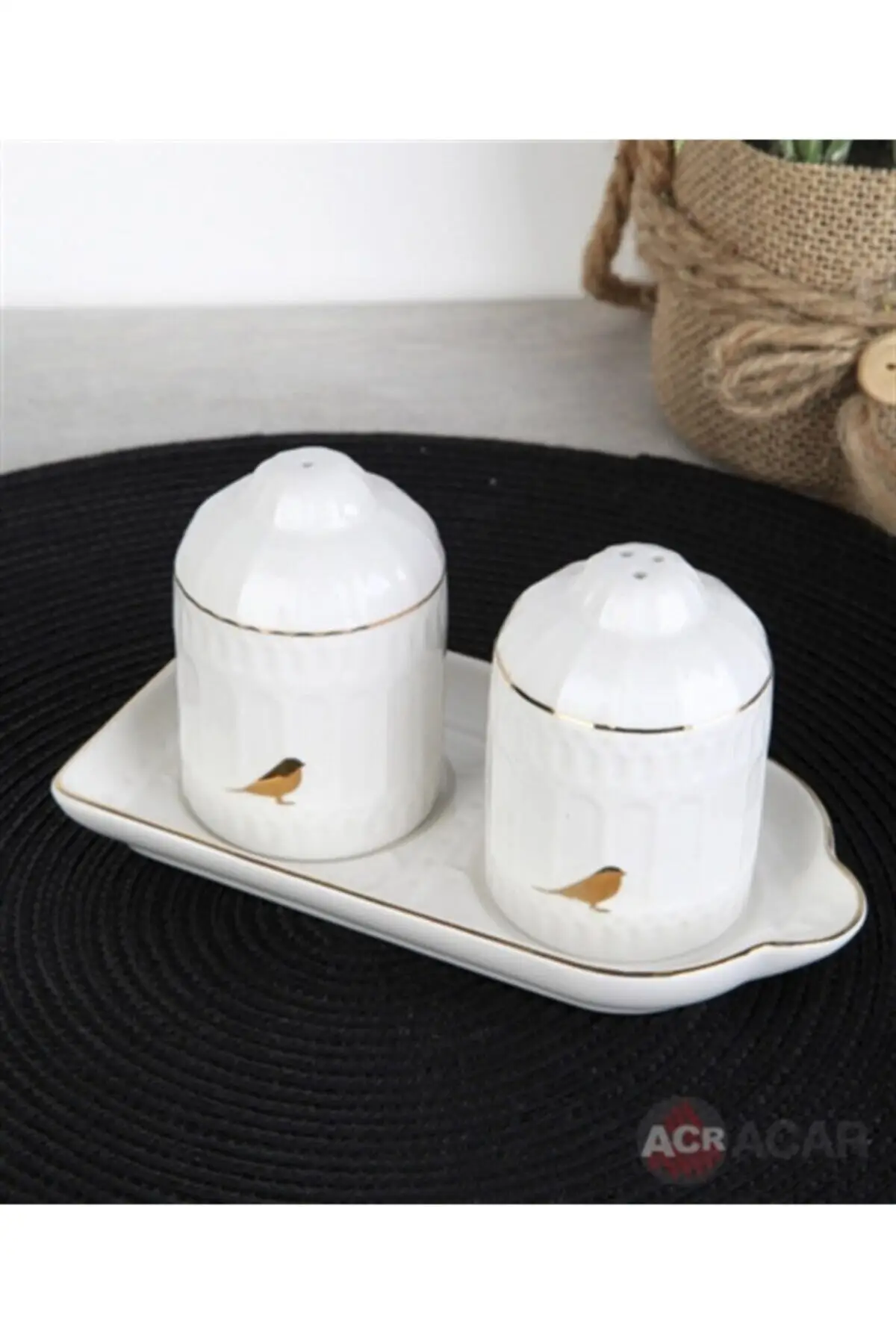 

DOLBOVI Porcelain luxury Gold Gilded Kuşlu tray Büyük Salt & pepper shakers tray поднос plateau luxury