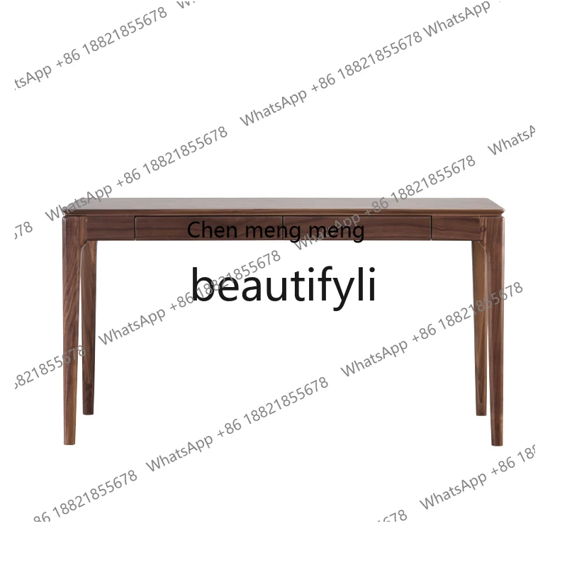 

N178 Nordic Japanese black walnut log study simple light luxury computer desk