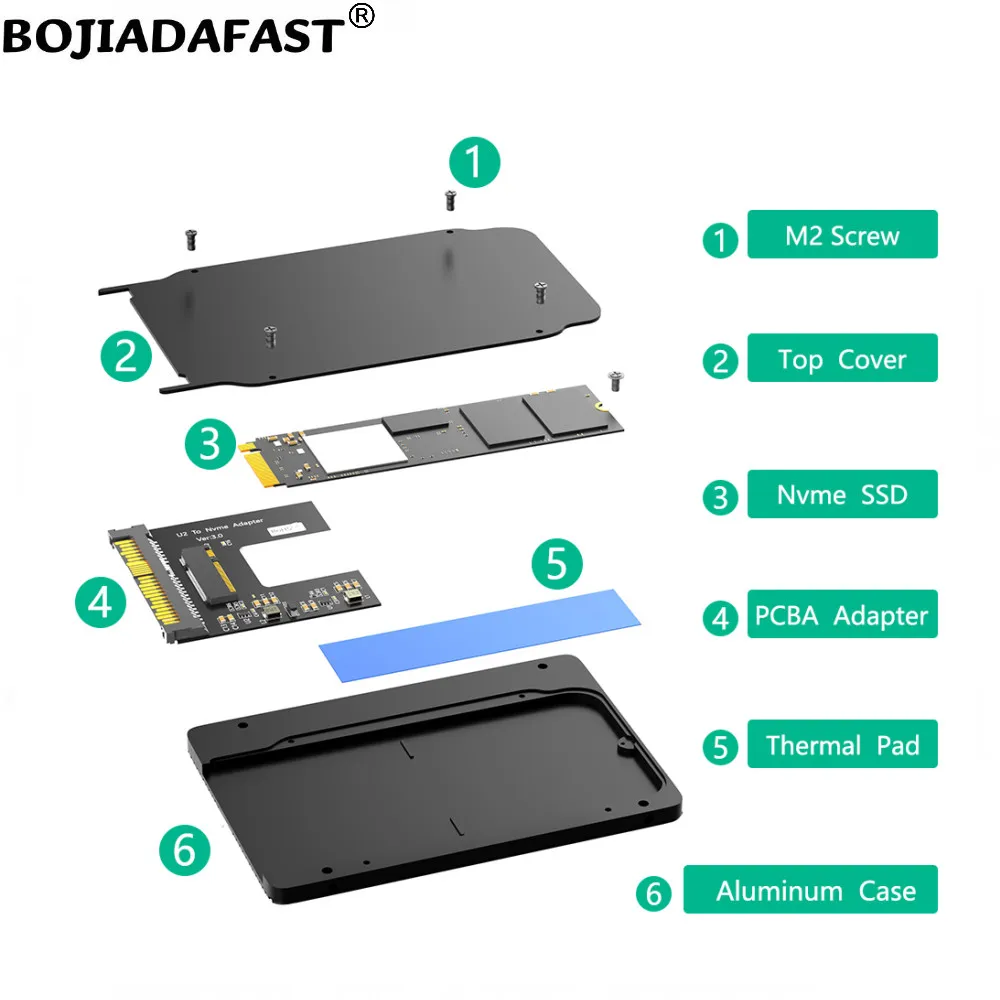 

Разъем SFF-8639 U.2 для NGFF M.2 M-Key 2280 M2 NVME SSD Корпус из алюминия