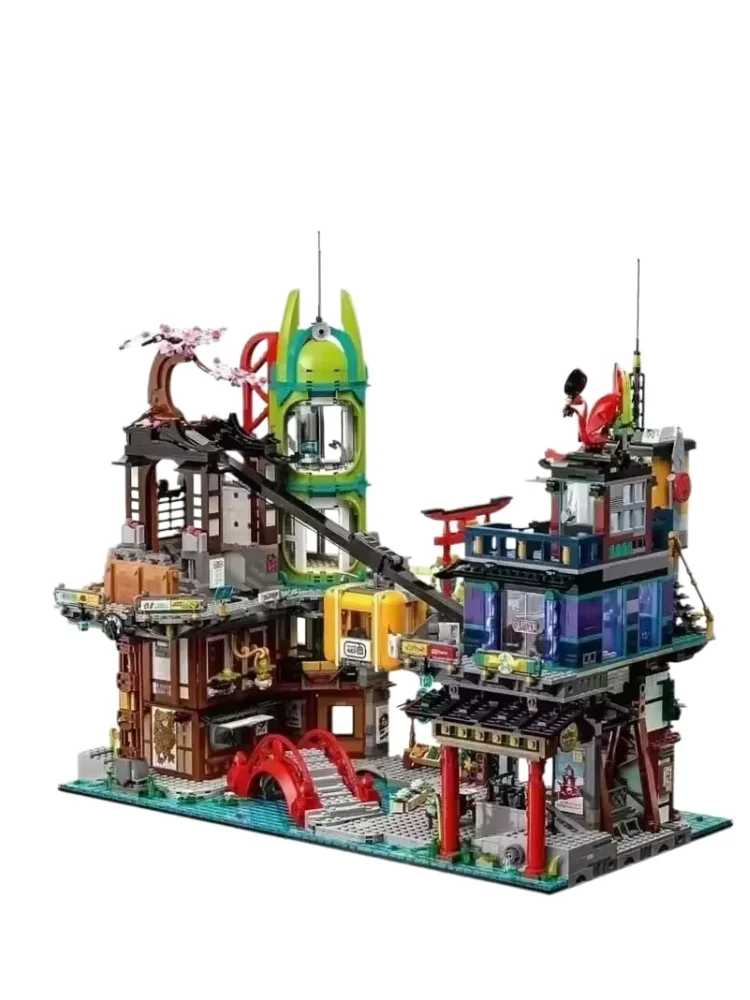 Het nieuwe Ninja Market Street View bouwsteenmodel cadeau 6163 PCS steentjes Verjaardag Kerstmis Educatief speelgoed - afbeelding 2