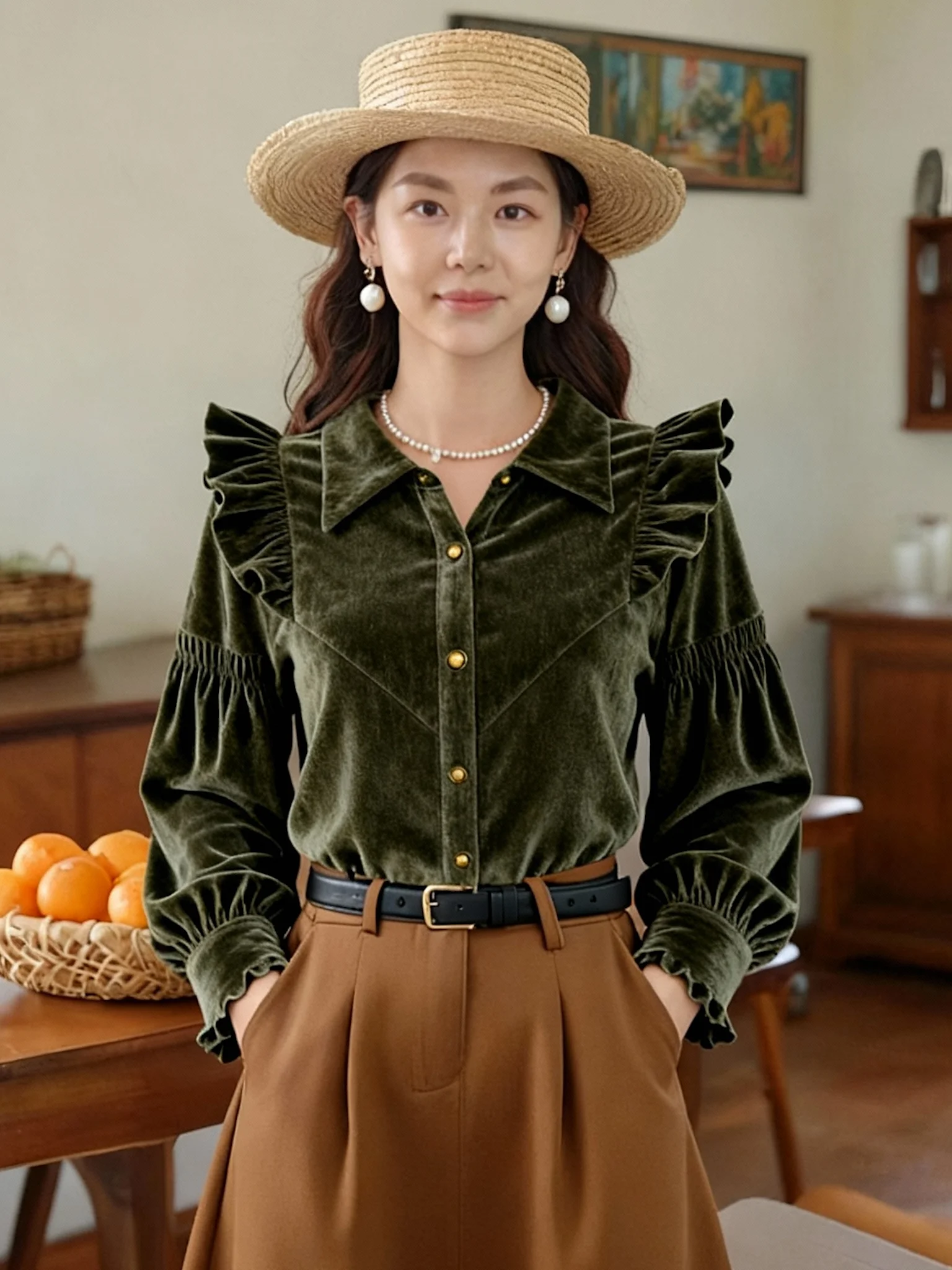 

Корейский Sle Long Sve Furry irt женский свободный дизайн однотонная кружевная отделка модный весна осень зима женский irt