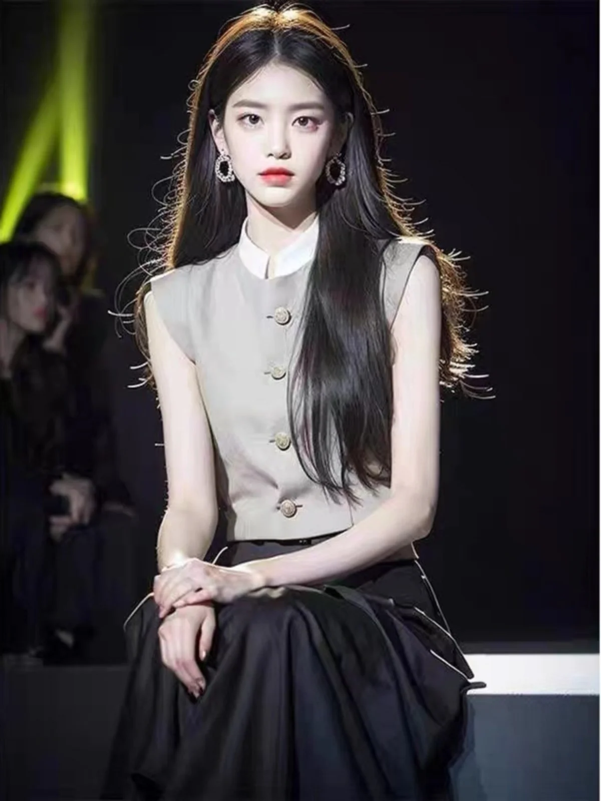 

Женский летний жилет Ele ey Slim Fit с высокой талией, модный дизайн, укороченный, на одной пуговице, для офиса