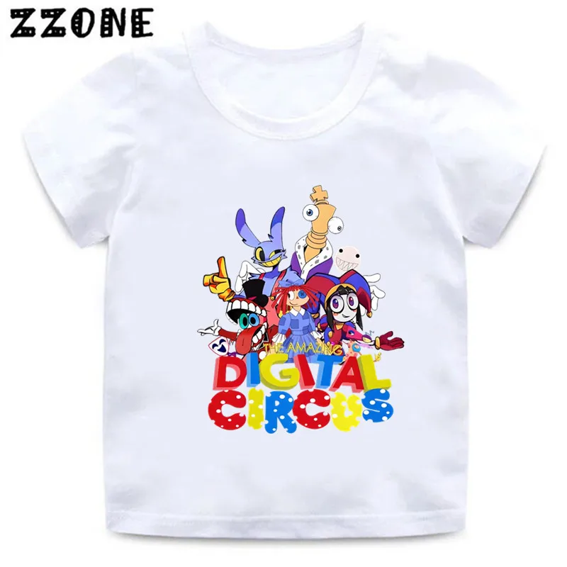 Hot Sale The Amazing Digital Circus Graphic Cartoon Kids T-Shirts Girls Clothes Baby Boys T shirt Summer Children Tops,ooo5871