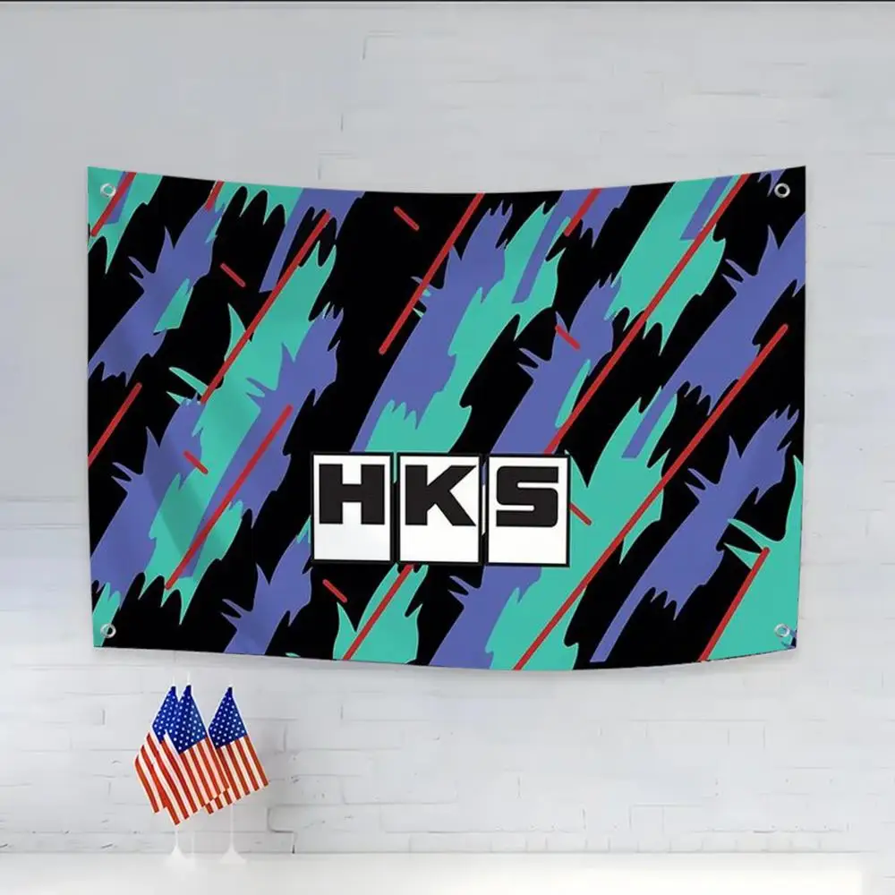 WinBanner Fts HKS Racing Car Flags flags four rings hanging no edging for indoor use and outdoor decor easy hanging