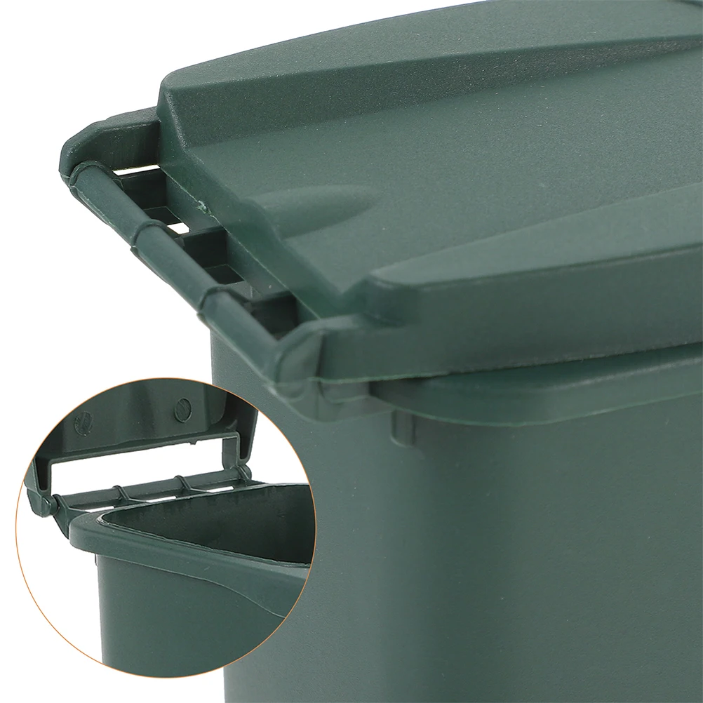

2 Pcs Mini Wastebasket Plastic Trash Can Garbage Small Kitchen Dark Green Trashcan