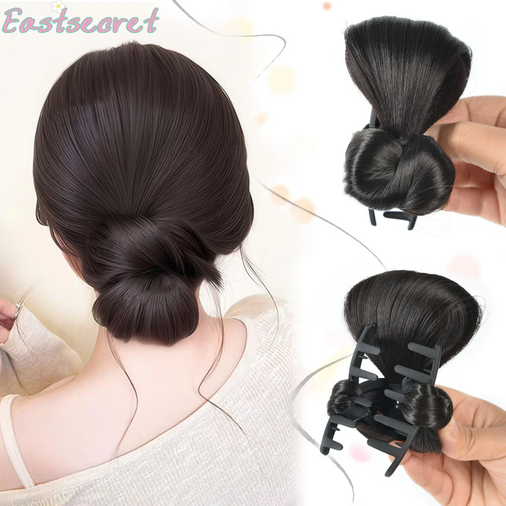 Synthetic Clamp Type Loop Hairstyle with Claw Clip, Horsetail Hair Extensions with Stylish and Natural Steering Head for Women