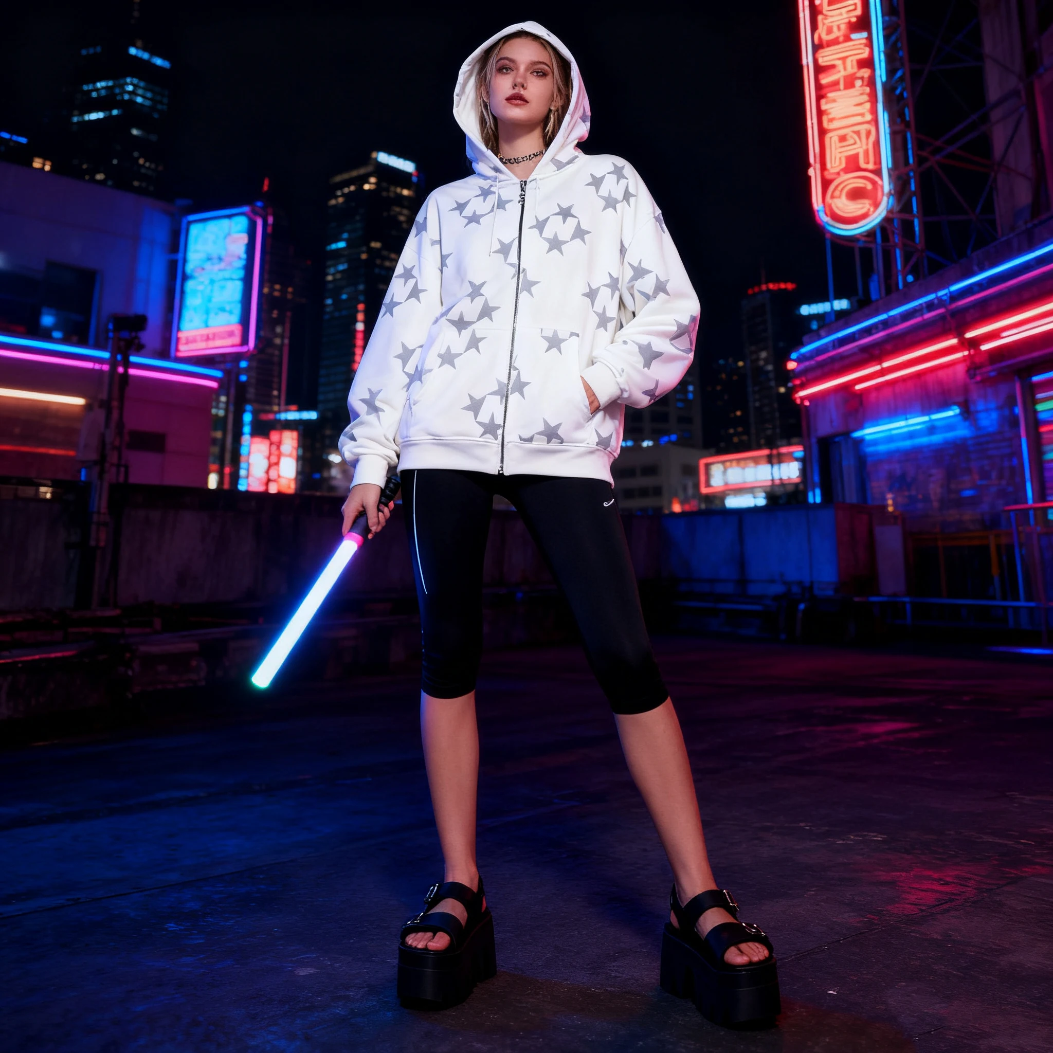 

American style spicy girl hip hop printed women's hoodie autumn and winter with thick velvet and loose trendy women's top