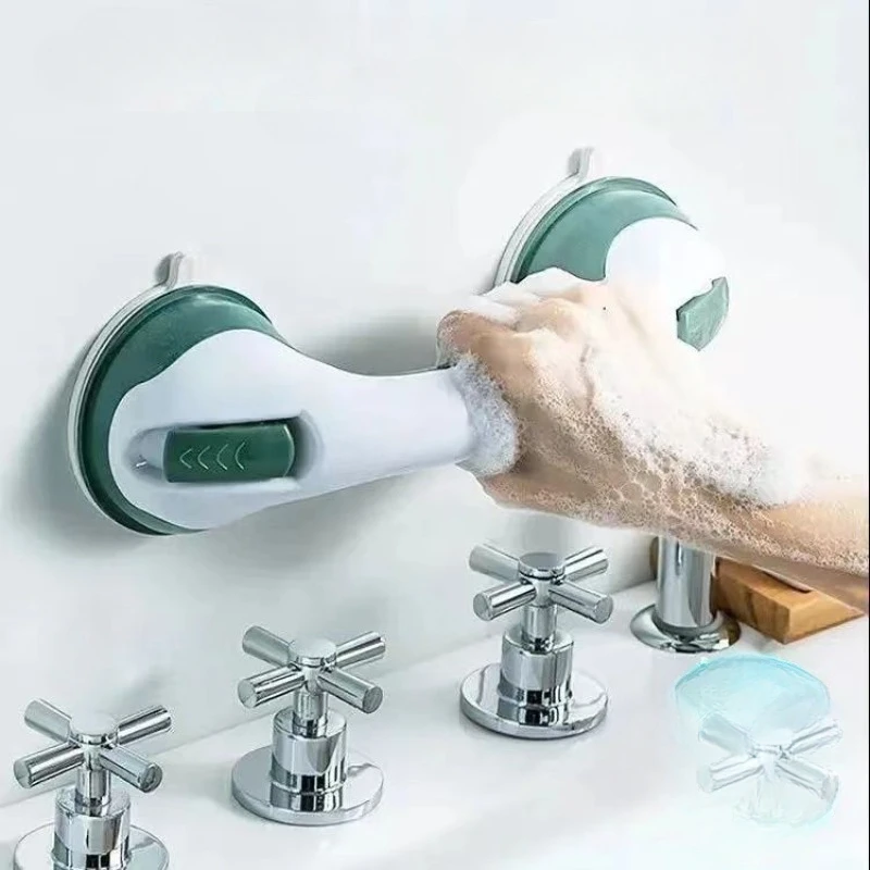 Hand Punch-Free Safety Handle Elderly Toilet Non-Slip Railing Strong Suction Cup Handle Sliding Door Handrail in Bathroom