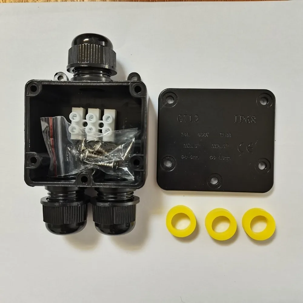 G712 3 Way Wire Connector IP68 Street Lamp Sealing Box Electrical Junction Box Terminal Box Tee 1 In 2 Out With Terminal
