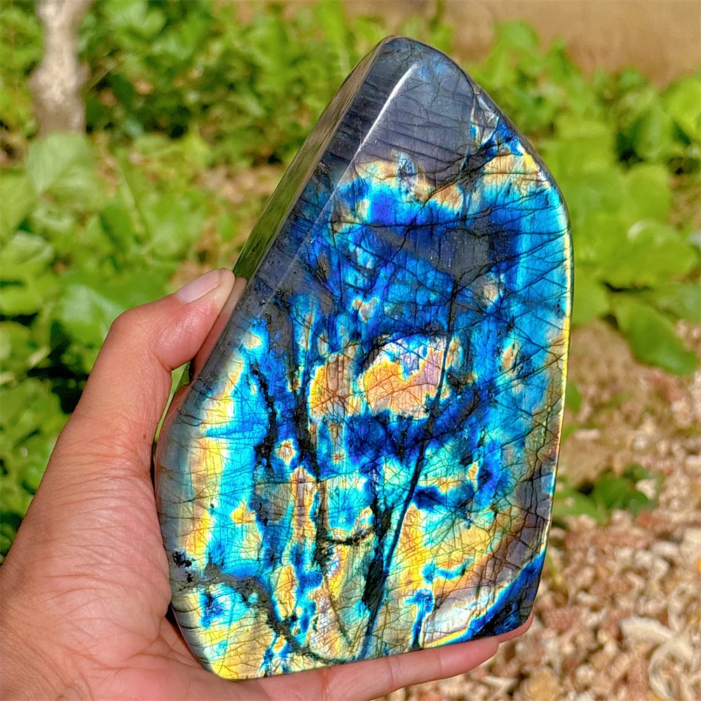 Blue Labradorite Free Form Crystal Natural Stone Quartz Minerals Home Decoritems Garden Reiki Gifts Energy Healing Luck Love