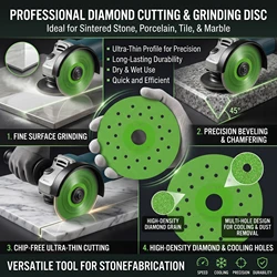 Super Thin Cutting Disc 4inch/100mm Diam for Porcelain Glass Ceramic Tile Marble Diamond Saw Cutting Blade for 100 Angle Grinder