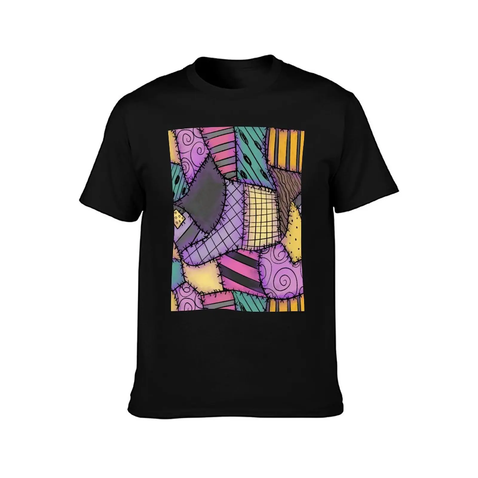 Patchwork Ragdoll T-Shirt Basic Plain Short Sleeve Crew Neck Tee T-Shirt