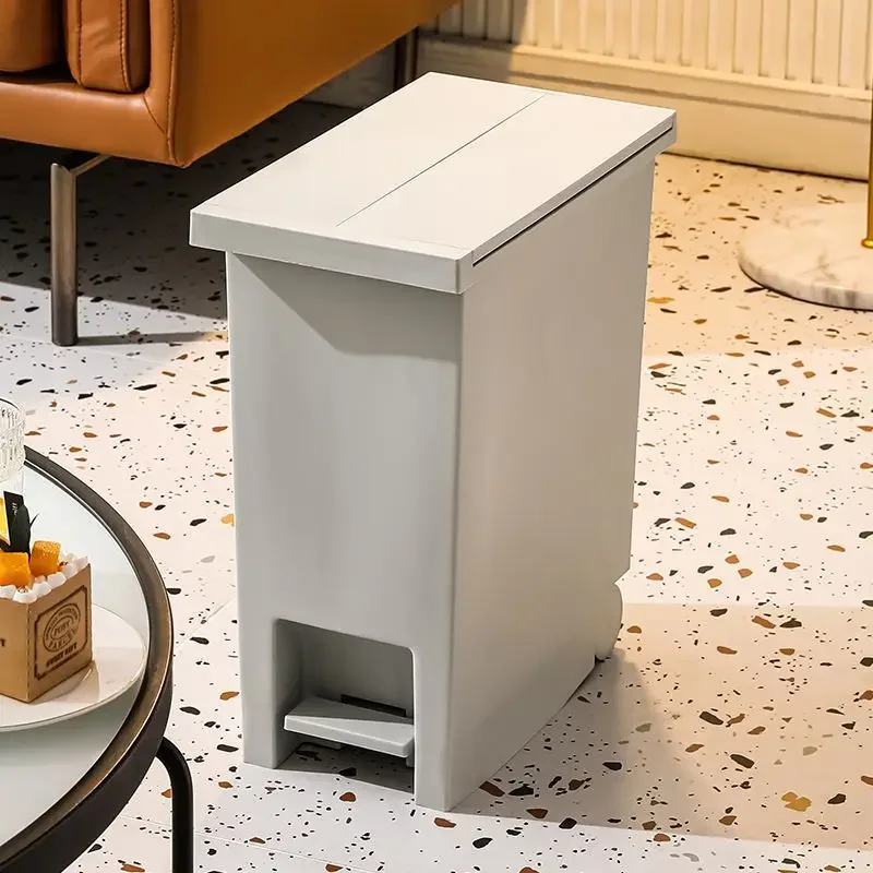 Separate Lid Waste Bins Mute Wheel Plastic Storage Trash Can Removable Living Room Litter Bins Kitchen Wastebasket Bathroom