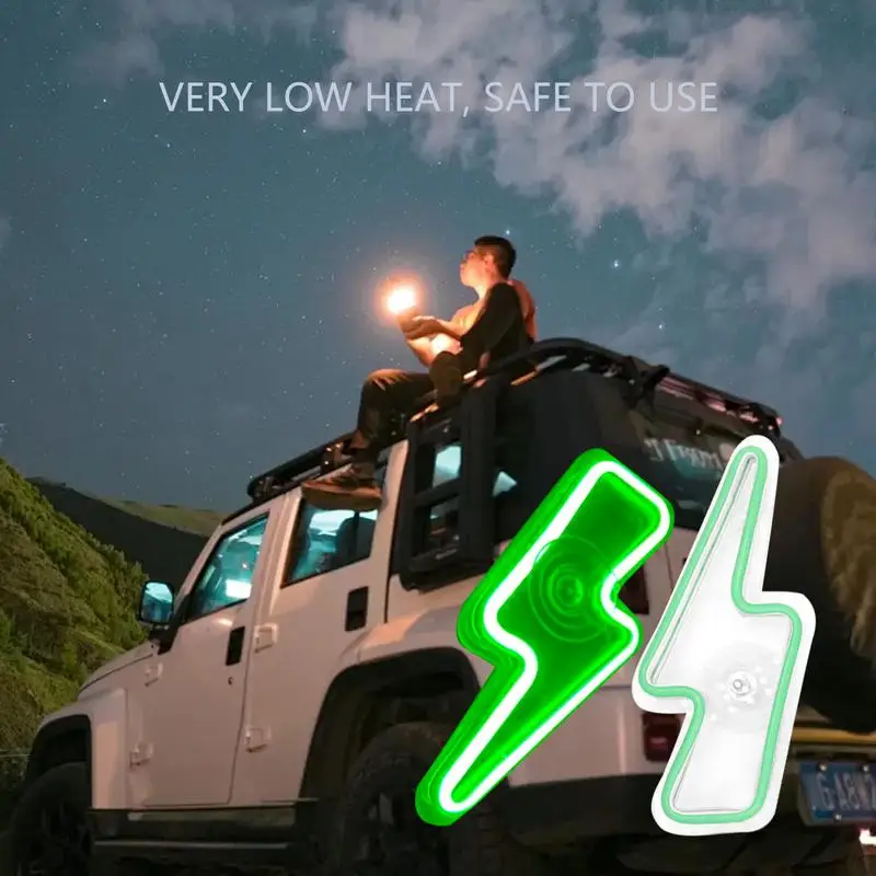 

Car Window Atmosphere Lights Bolt Sign Car Interior Neon Lights Auto Ambient Lighting Ornament Car Accessories Interior For