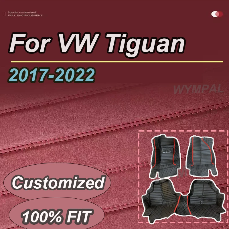 

LUXURY Floor Mats For VW Tiguan Allspace AD BW 2017~2022 Waterproof Carpet Car Floor Mat Tapis Voiture Car Accessories Interior