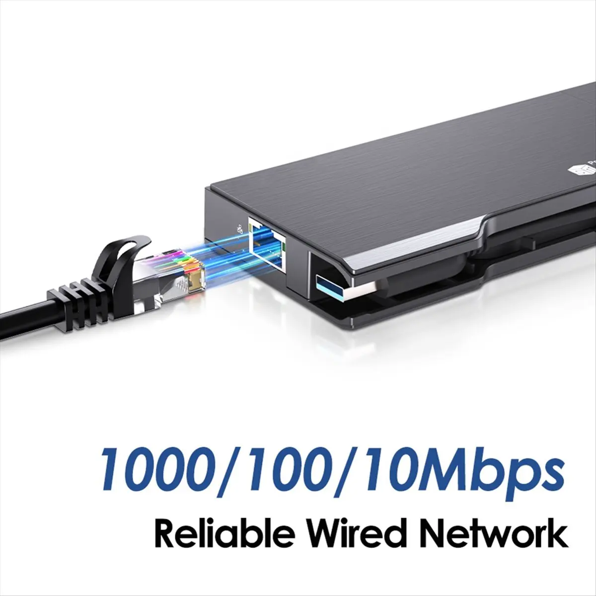

【Promo】1080P USB3.0 HDMI-совместимая портативная док-станция Многопортовый дорожный адаптер с 4K HD USB VGA-портами для ноутбуков