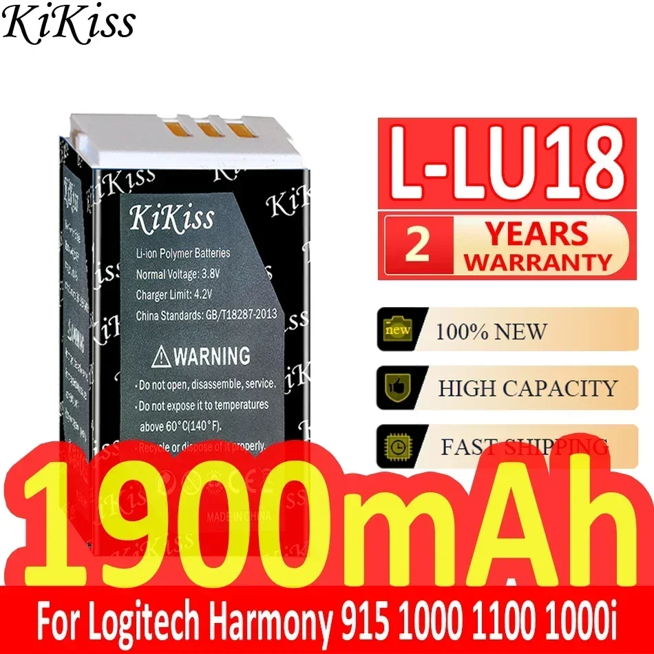 KiKiss Battery 1900mAh For Logitech Harmony 915 1000 1100 1000i L-LU18 LU18 L52B C-LR65 C-RL65