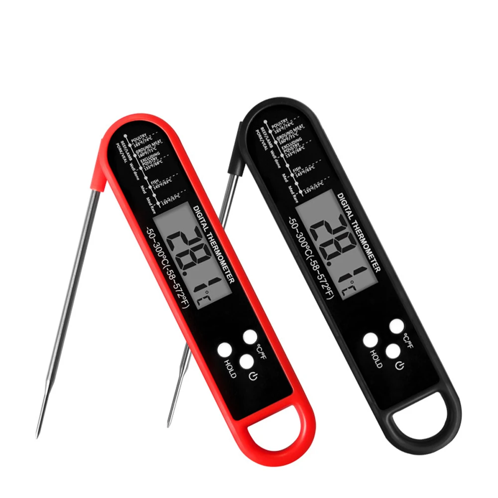 Portable Foldable Digital Thermometer With Probe For Cooking BBQ Barbecue Meat Culinary Grill Food Kitchen Water Thermometer