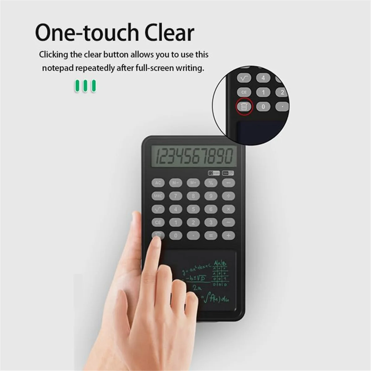 Calculadora básica portátil com Notepad, 12-Digit Display, Calculadora Desk, Escrita Tablet