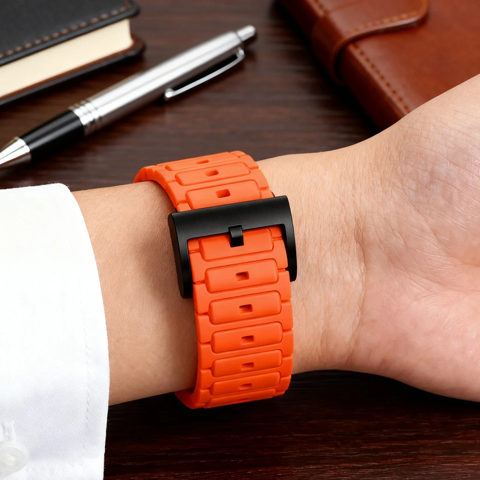 حزام سيليكون متصل معدني لساعة سامسونج جالاكسي 8 كلاسيك 46 مللي متر 8 40 مللي متر 44 مللي متر سوار معصم ساعة سامسونج جالاكسي #6