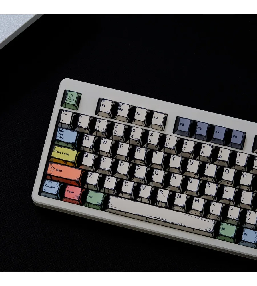 

The original factory is highly suitable for 61/68/75/87 and other canvas mechanical keyboard keycaps PBT hot sublimation