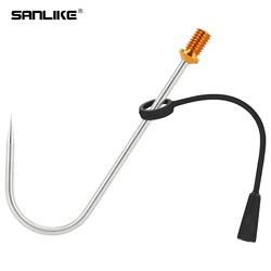 SANLIKE Stainless Steel Fishing Hook Corrosion-resistant With Protective Cap 1/2-inch Thread For Fishing Net Poles Fishing Tools
