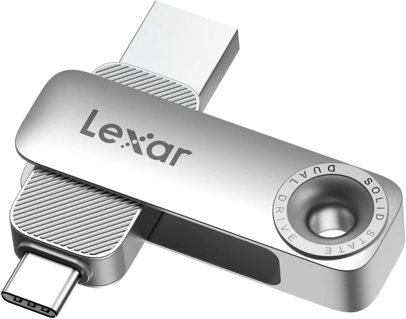 256GB Solid State Dual Drive USB Flash Drive, Up to 400MB/s Read, 360MB/s Write, USB-C & USB-A, Metal Housing Swivel Design for