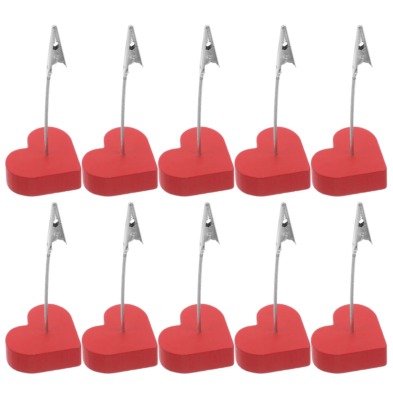 

10pcs Valentine Photo Holder Handmade Memo Clip Desk Picture Stand Home Decor Gift Place Card Business Note Clamp Wooden Style