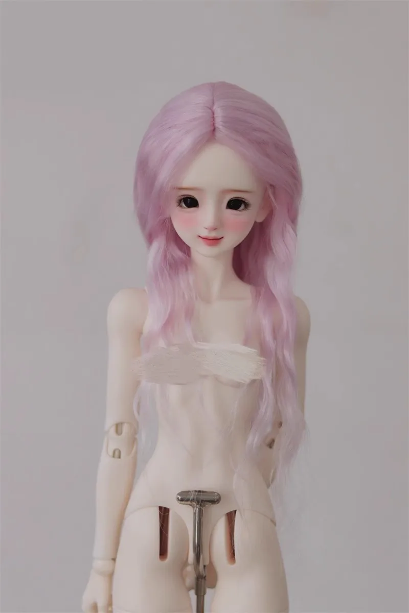 

Парик куклы BJD, пустые формованные игрушки, мягкий мохеровый шелк, длинные вьющиеся волнистые волосы, 1/3 1/4, красивые девушки, фиолетовый, красный, подарки, аксессуары для кукол