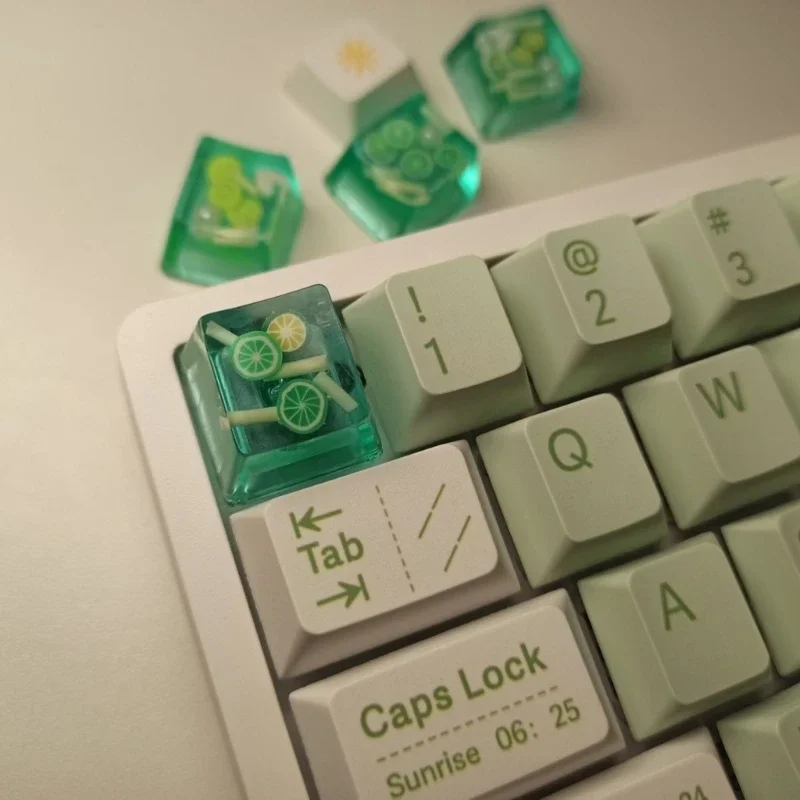 Resin Keycap OEM Mechanical Keyboards Keycap Lemon Fruit Keycap For Game backlights Computer Keycaps 1PC