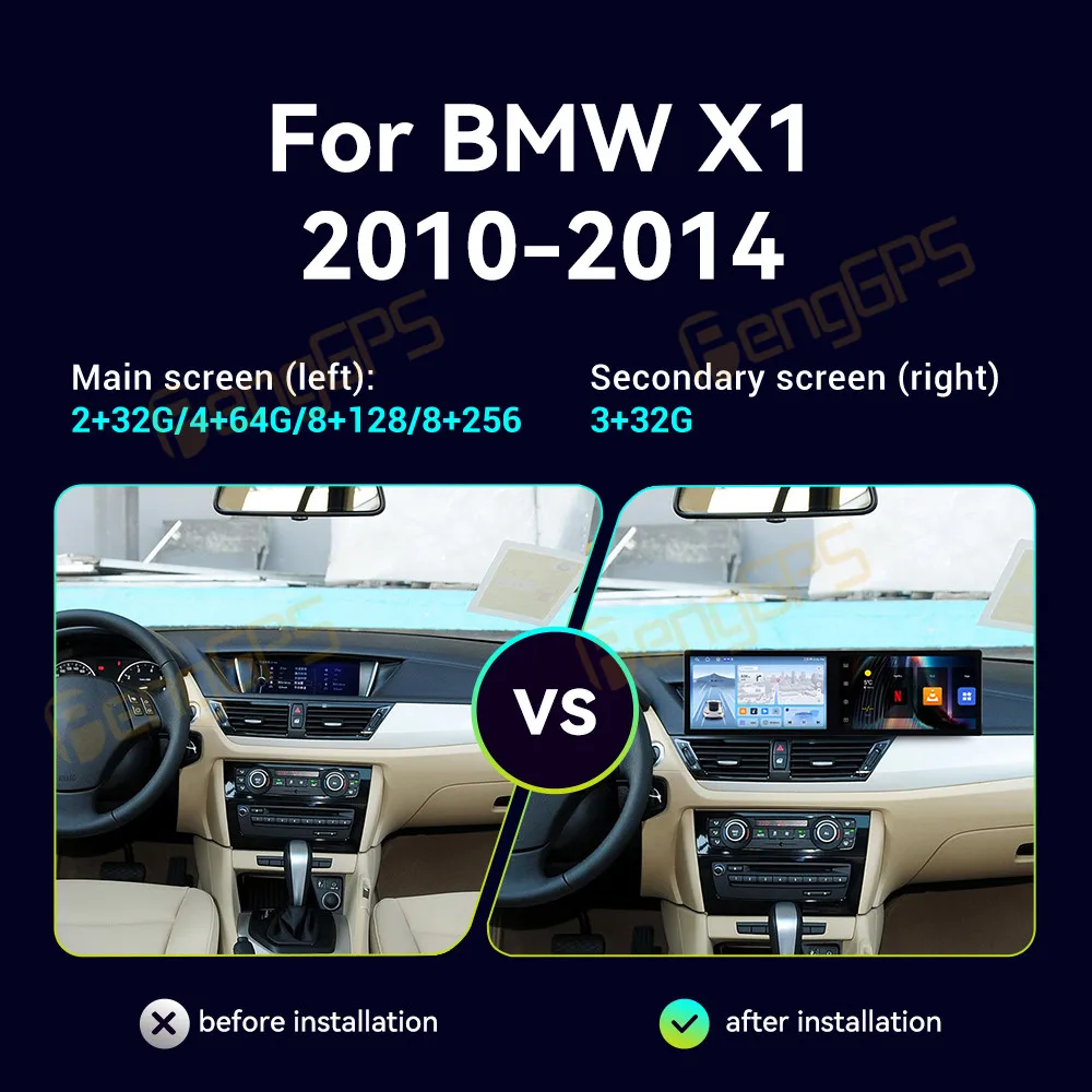 

Dual Screen Android 14 Car Radio For BMW X1 2010-2014 GPS Navigation Multimedia Video Player Stereo Carplay Head Unit WIFI 4G BT