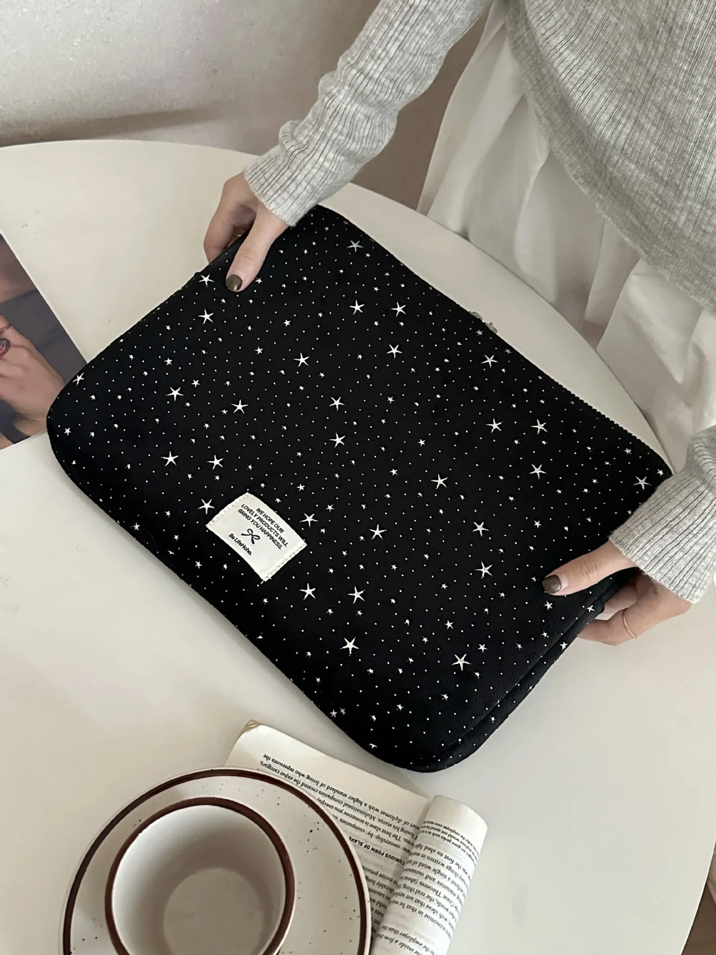 Korean version Laptop Sleeve 11 13.3 13.6 14 15 15.6 Inch For Macbook Dell Huawei Samsung HP Lenovo Ipad Cute Stars Tablet Pouch