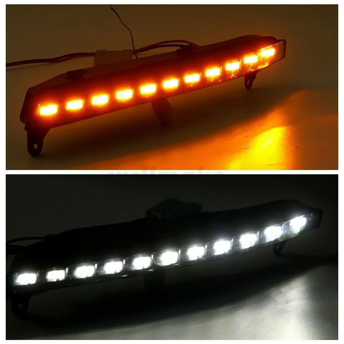 2Pcs For Audi Q7 2006 2007 2008 2009 LED DRL Daytime Running Lights Daylight Fog light with yellow turn Signal