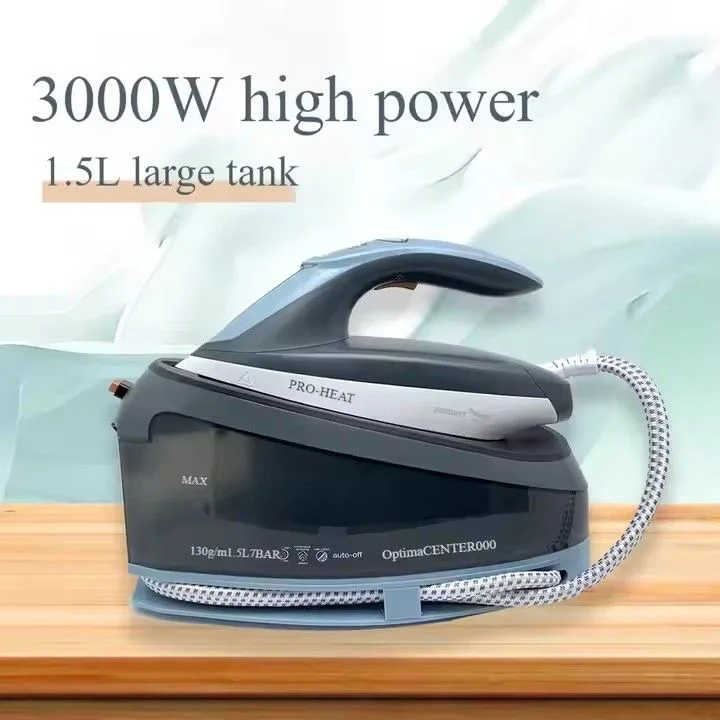 Handheld Electric Iron 3000W Portable Steam Iron with Ceramic Soleplate 1.5L Removal Tank Vertical Steam & Auto Shutoff for Clot