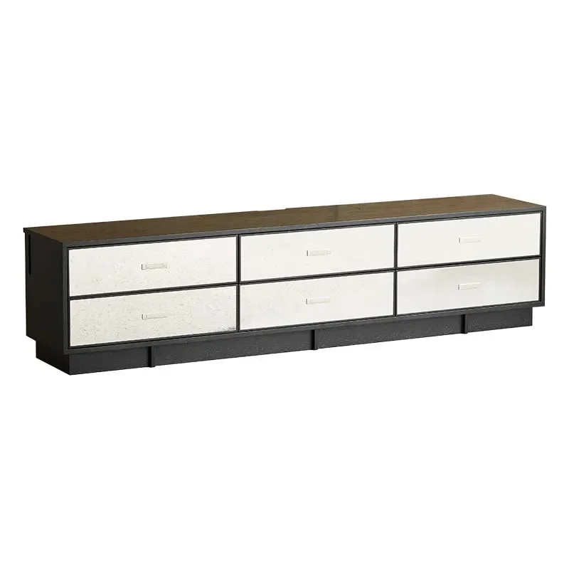 

Modern Minimalist Solid Wood TV Cabinet Living Room Floor Cabinet Floor Small Apartment Light Luxury Storage Locker Integrated