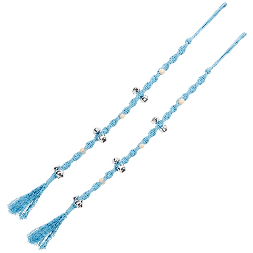 

2 шт. колокольчики для дрессировки собак для дверной ручки, подвесные хлопковые веревки для приучения к горшку, незаменимые колокольчики для собак на открытом воздухе