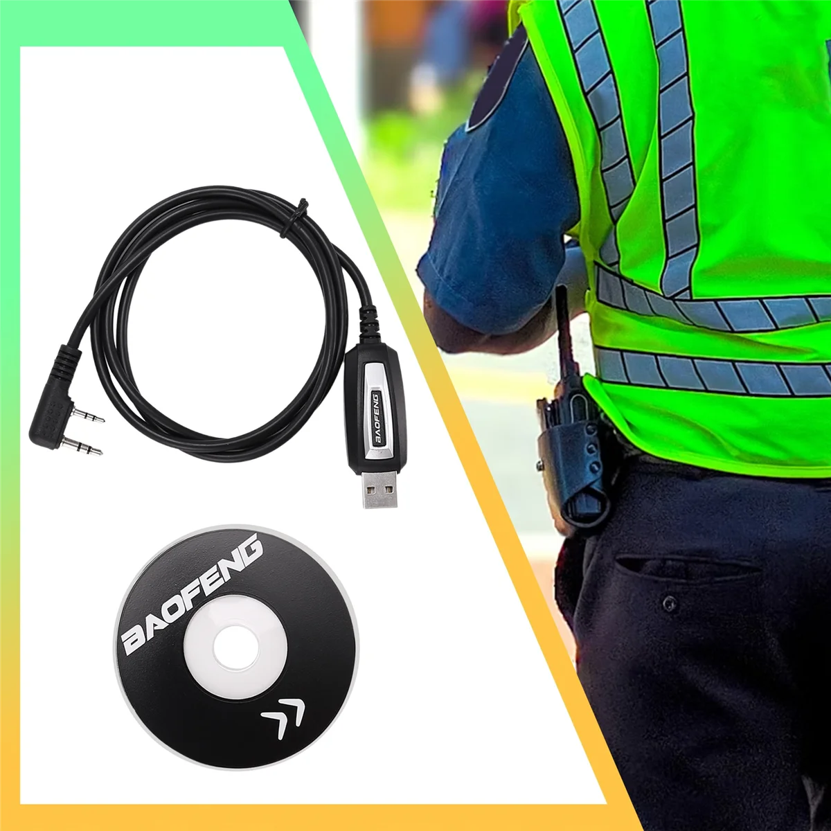 สายเคเบิลการเขียนโปรแกรม USB + ไดร์เวอร์ซีดีสําหรับวิทยุสองทาง UV-5R -888S -F8