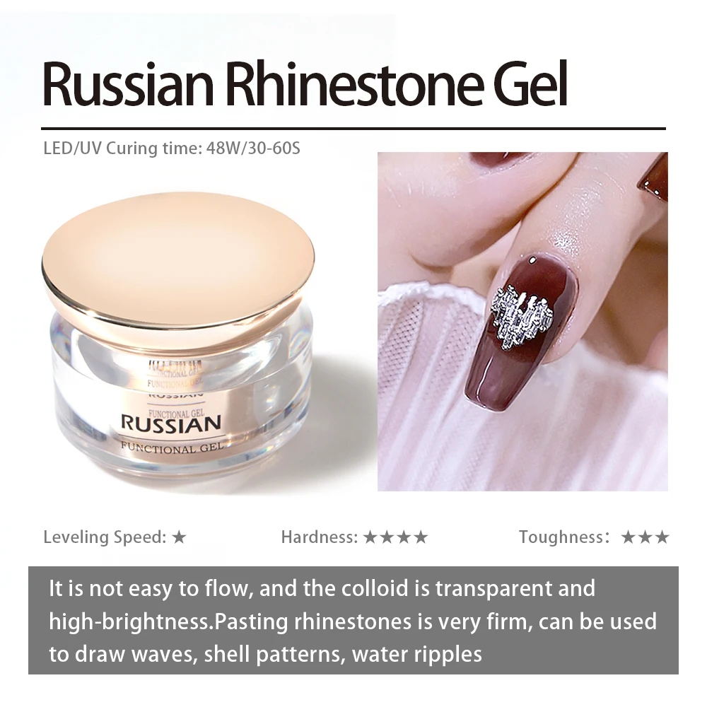 Vendeeni Russian Leveling Functional Gel Nail Polish Base Coat Non-Stick Powder Matte Top Coat Solid Nail Tips Gel Builder Gel