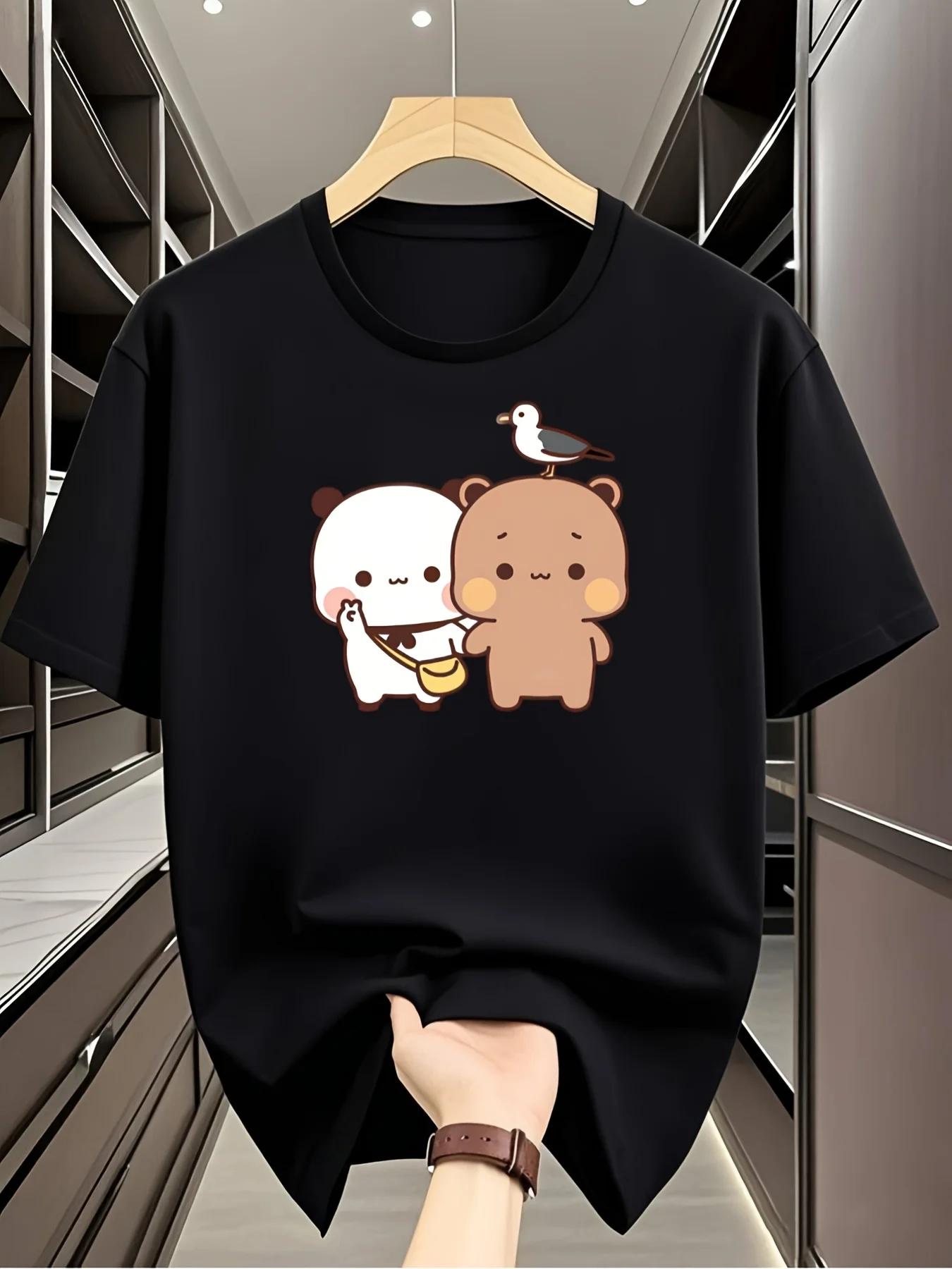 New Men's Crew Neck Top for Daily Wear Casual TShirt Fashion Pattern QuickDry TShirt Alternative Casual Top Durable Men's White TShirt Exquisite Simple Loose TShirt Comfortable Texture CuteRetro Casual Short-sleeved T-shirt with a Round Neck