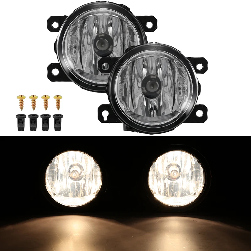 Luces LED antiniebla delanteras para coche, lámpara blanca de conducción diurna para Honda Focus Fiesta Peugeot Citroen 4F9Z15200AA, 90mm, 1 par