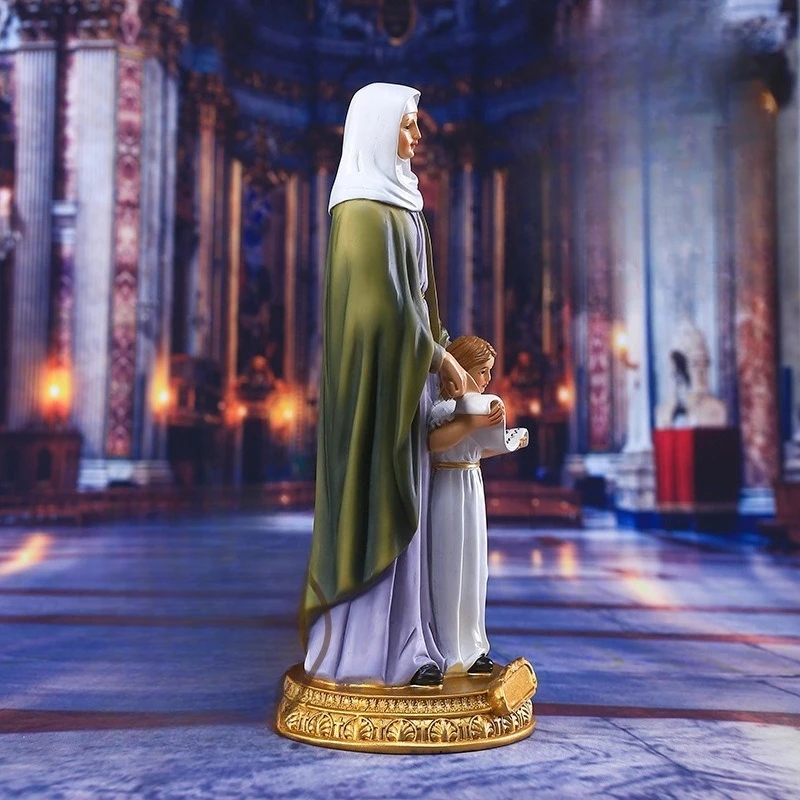 

1pcs 8 Inches Saint Anne with Mary Religious Renaissance Figurine Statue Home Decoration Christian Saint Statue