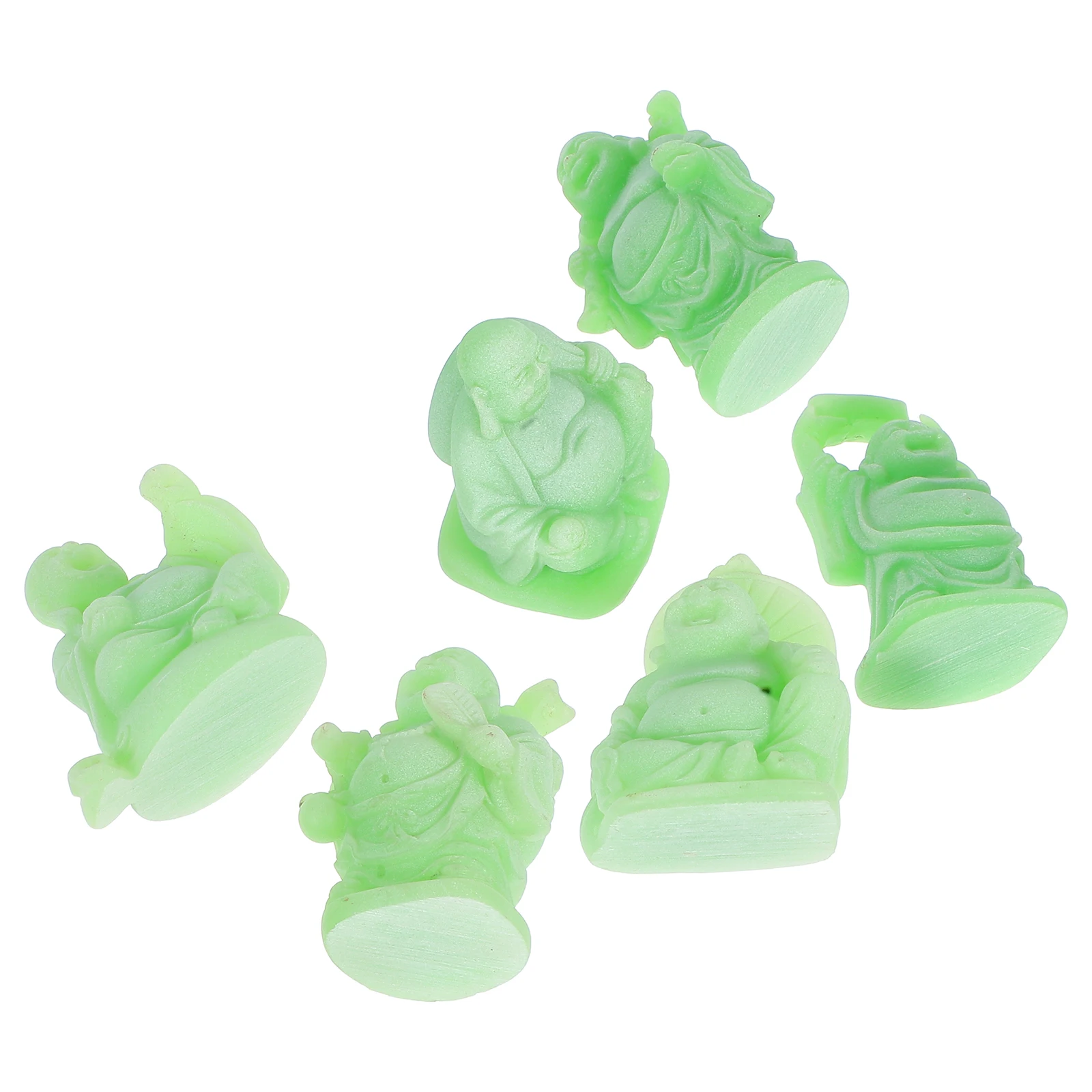 

6 Pcs Smiling Buddha Statue Gods Figure for Home Decor Decors Ornaments Feng Shui Resin