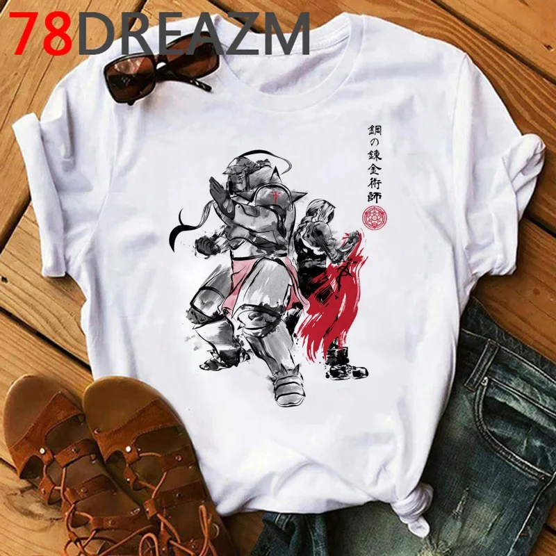 Hot Anime Fullmetal Alchemist T-shirt Men  Harajuku Hip Hop  Graphic Tees Men 2020 Funny Japanese Cartoon  O-Neck T Shirt Male