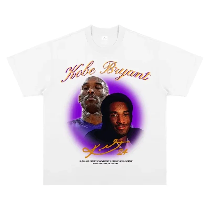 Kobe Bryant #24 Tribute T-Shirt Breathable Cotton Short Sleeve Loose Crew Neck Punk Sport Streetwear for Men & Women