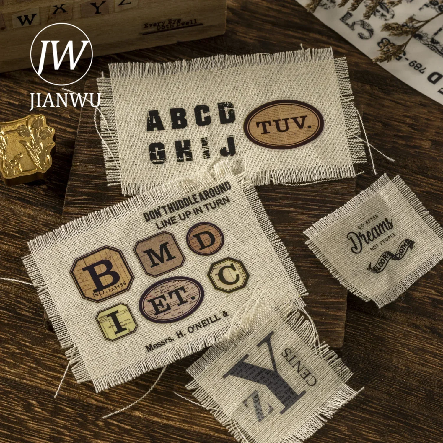 JIANWU Password Journal Series Vintage Number Label Material Collage PVC Transfer Sticker Creative DIY Journal Stationery