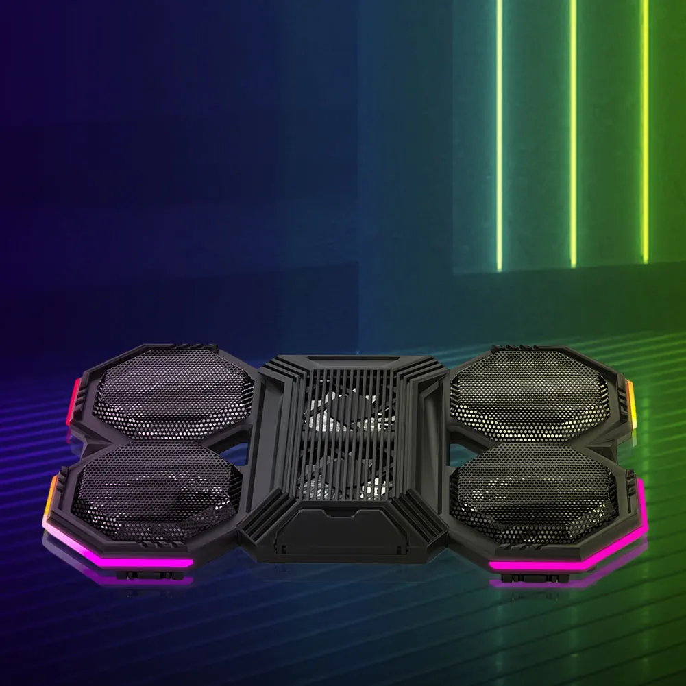 แล็ปท็อปCooler 2 พอร์ตUSB Gamingขาตั้งแล็ปท็อป 6 พัดลมที่เงียบสงบAir Coolerขาตั้งโน้ตบุ๊คสําหรับ 12-21 นิ้วโน้ตบุ๊คสําหรับเล่นเกม