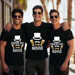 Father's Day Beer Graphic Tops Spanish Single Farewell Bachelor Party T-shirts Evg Future Team Groom Man Wedding Oversized Tees