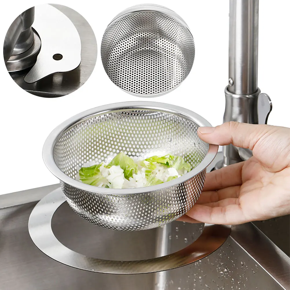 1/2 PCS Stainless Steel Hanging Sink Strainer Dry And Wet Separation Colander Drain Basket Drain Rack for Filter Food Vegetable