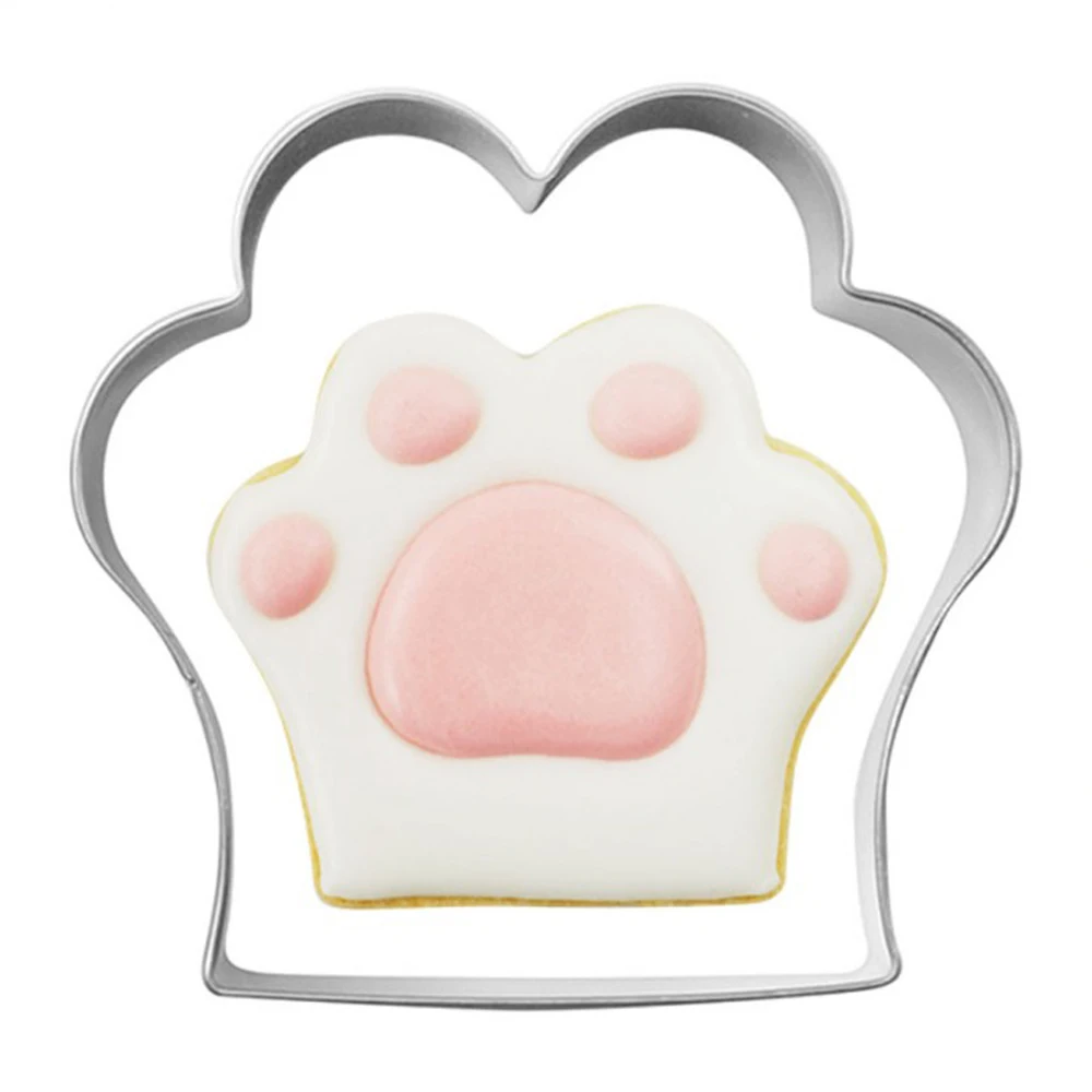 

1pcs patisserie reposteria Cat Paw Sandwich Cookie Cutter Fondant Cake Decor Tool Stainless Steel Biscuit Mould Paste Toast Mold
