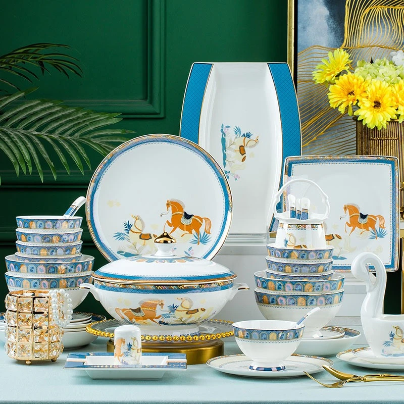 

Dish set, household European side dishes and chopsticks combination